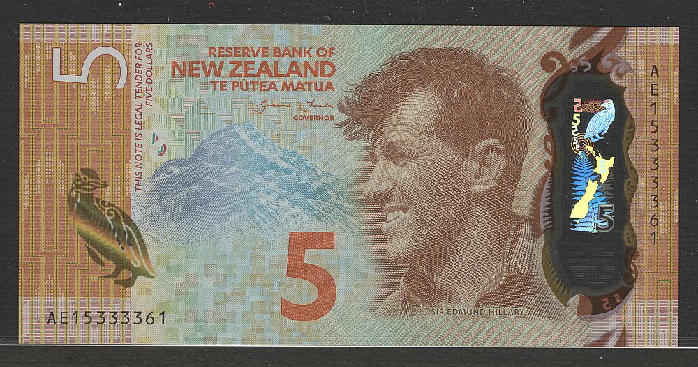 New Zealand, 2015 $5 Reserve Bank of New Zealand